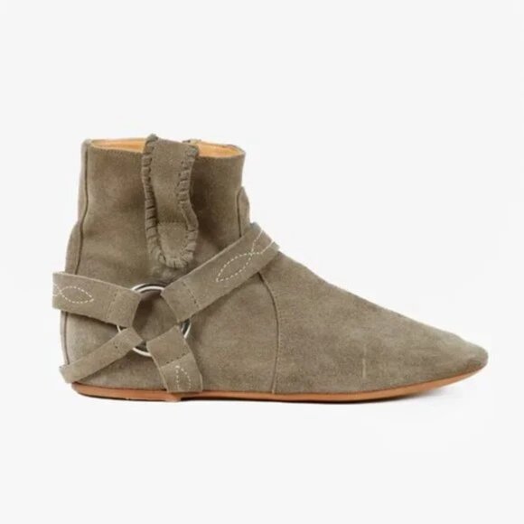 Isabel Marant Étoile ‘Ralf’ Olive Suede Ankle Boots - Picture 1 of 10